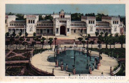 Postales: POSTAL PV03777: Sevilla. Exposicion Ibero Americana Plaza de America Palacio de Bellas Artes - NULL
