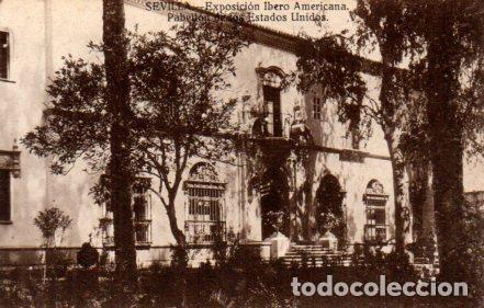 Postcards: POSTAL PV03719: Pabellon de Estados Unidos, Exposicion Ibero Americana en Sevilla - NULL