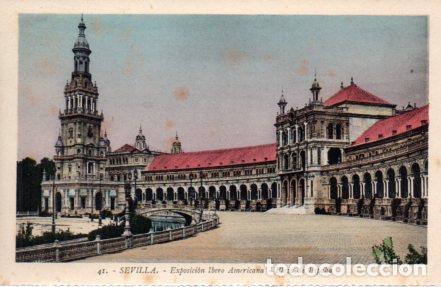 Postcards: POSTAL PV03782: Plaza de Espa&ntilde;a, Exposicion Ibero Americana en Sevilla - NULL