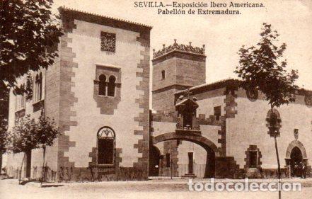 Postkarten: POSTAL PV03720: Pabellon de Extremadura, Exposicion Ibero Americana en Sevilla - NULL