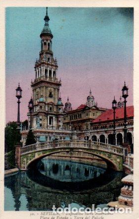 Postkarten: POSTAL PV03459: Sevilla. Exposicion Ibero Americana Plaza de Espa&ntilde;a Torre del Palacio - NULL