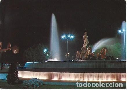 Postcards: POSTAL L00936: Vista nocturna de la Fuente de Neptuno en Madrid - NULL