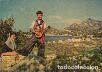 Postais: POSTAL PV05055: Pareja tipica de Mallorca al fondo Puerto Soller - NULL