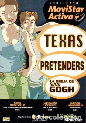 Postales: POSTAL PV05786: Publicidad concierto Movistar con Texas, Pretenders y La Oreja de Van Gogh 1999 - NU