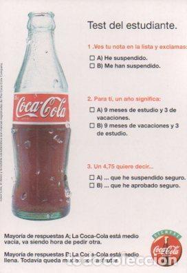 Postales: POSTAL PV05499: Publicidad Coca Cola test del estudiante