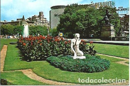 Postkarten: POSTAL A3963: Estatua en la Plaza de Catalunya de Barcelona