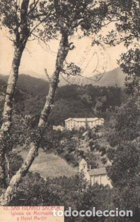Postales: POSTAL PV06236: Iglesia de Montsolis y Hotel Martin en San Hilario Sacalm - NULL