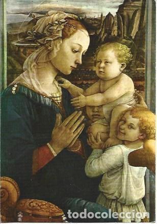 Cartoline: POSTAL L04829: Virgen con el Ni&ntilde;o y angeles, por Lippi