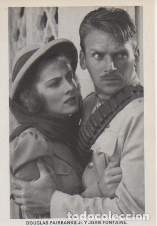 Cartes Postales: Postal E07694: Las Mas Bellas Postales. Cine de los a&ntilde;os 40. Douglas Faibranks Jr. Joan Fontaine - V