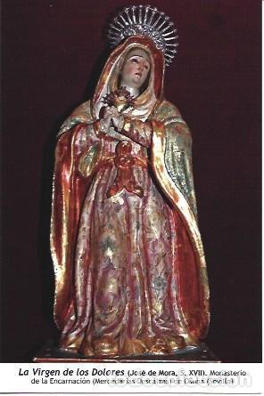 Postales: POSTAL A1410: La Virgen de los Dolores del Monasterio de la Encarnacion de Osuna - NULL