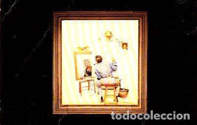 Cartoline: POSTAL PV07744: Triple self portrait of Norman Rockwell, Festival of Arts Laguna Beach California