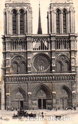 Postales: POSTAL PV08305: Notre-Dame fa&ccedil;ade, Paris - Foto 1