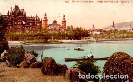 Postales: POSTAL PV08639: Zurich - Alpenquai. Rotes Schloss und Tonhalle - NULL