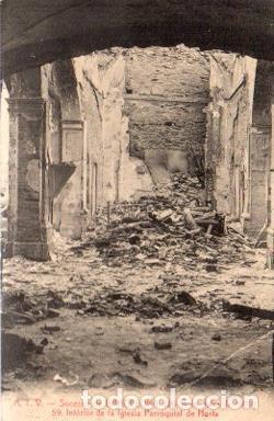 Postales: POSTAL PV09842: Interior Iglesia de Horta, Sucesos de Barcelona 1909 - NULL