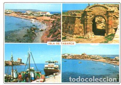 Postais: POSTAL PV11589: Playa, puerto y muralla Isla de Tabarca, Alicante