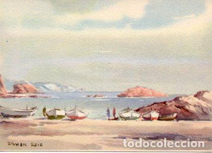 Postkarten: POSTAL PV02496: La playa y S'Illeta en Tossa de Mar por Ramon Reig - NULL