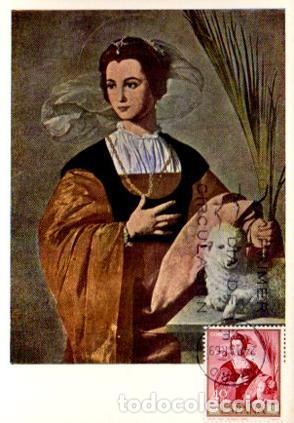 Postkarten: POSTAL PV11422: Santa Ines por Alonso Cano. Tarjeta postal primer dia circulacion