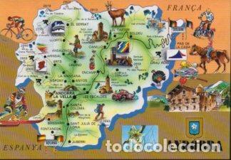 Postales: POSTAL PV12391: Mapa turistico de Andorra - Foto 1
