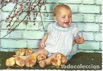 Postales: POSTAL A2862: Bebe con pollitos - Foto 1