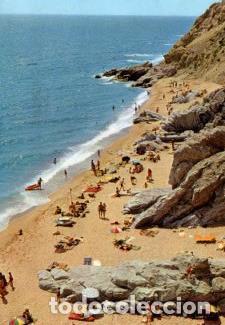Postais: POSTAL PV13218: Playa y rocas de Calella, Barcelona
