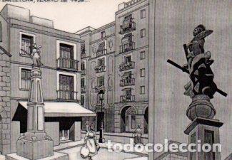 Cartoline: POSTAL PV13219: Barcelona verano de 1936 dibujo - NULL