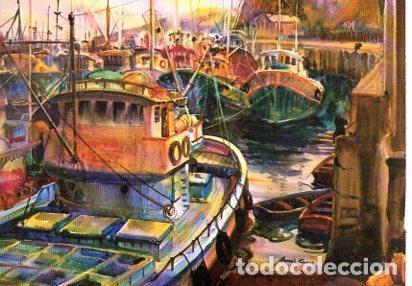 Postales: POSTAL PV13337: Bermeo por Xavier Marsa, acuarela - NULL