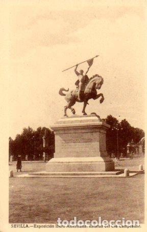 Cartoline: POSTAL PV03429: Sevilla. Exposicion Ibero Americana Estatua del Cid Campeador - NULL