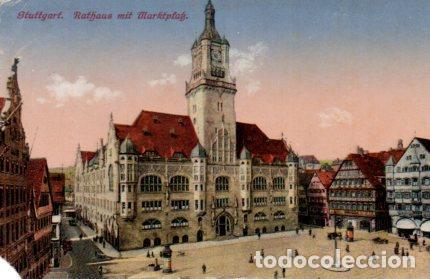 Postales: POSTAL PV03495: Rathaus mit Marktplatz, Stuttgart - Foto 1