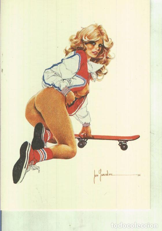 Postales: Postal 000480: Chicas y Deportes de Pepe Gonzalez modelo 1: Skate - Pepe Gonzalez