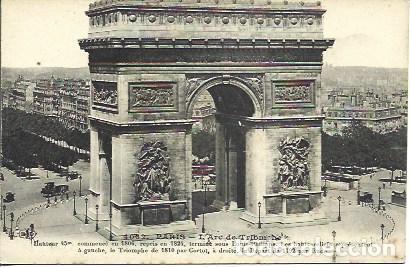 Postales: POSTAL A3508: Datos del Arco del Triunfo de Paris