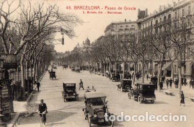 Postcards: POSTAL PV05946: Vista del Paseo de Gracia de Barcelona - NULL