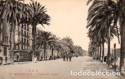 Postales: POSTAL PV05970: Paseo de Colon en Barcelona - Foto 1