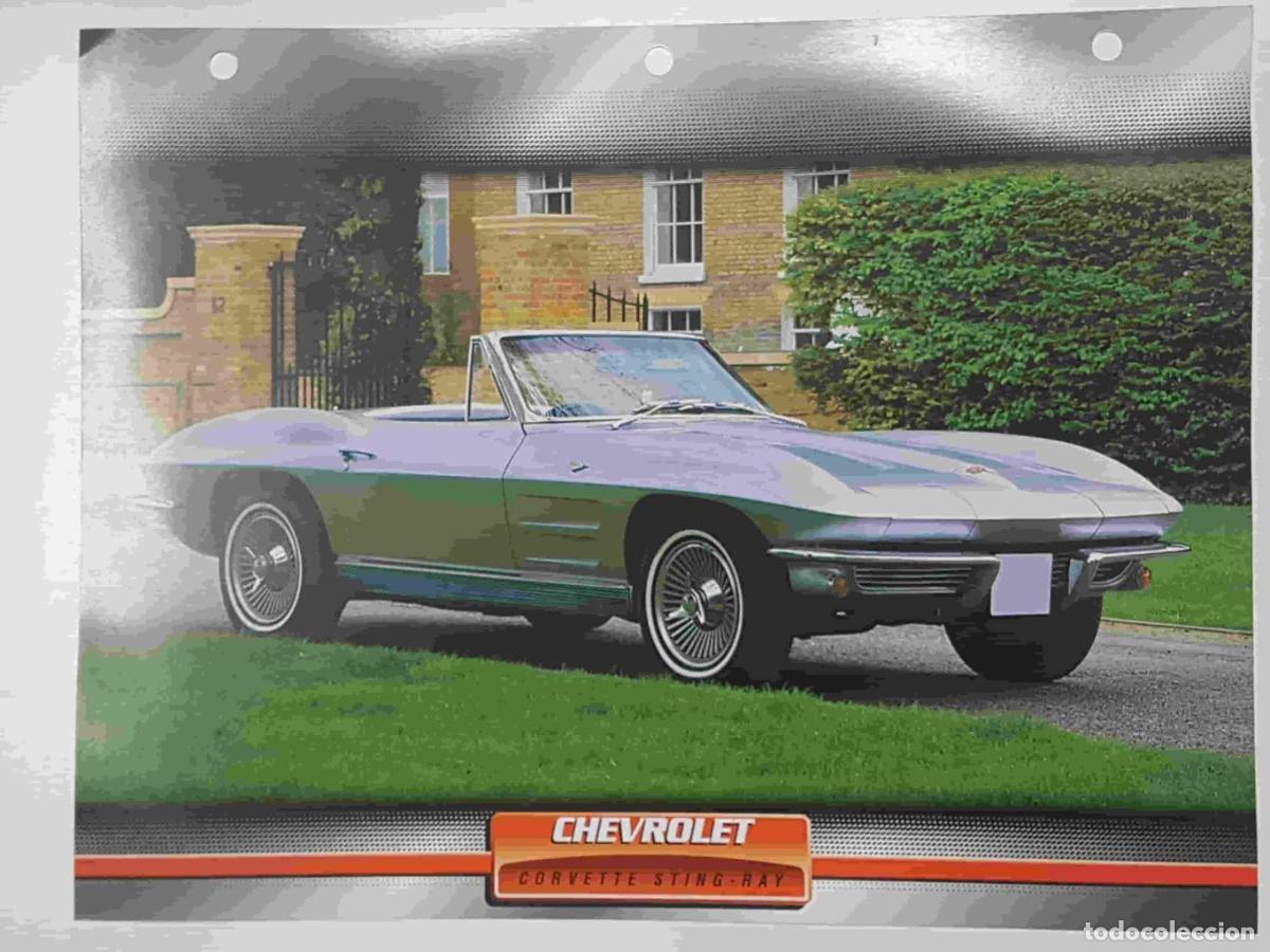 Postales: Ficha: Chevrolet Corvette Sting-Ray. Pertenece a la Coleccion Automoviles de Ensue&ntilde;o de Planeta DeAg
