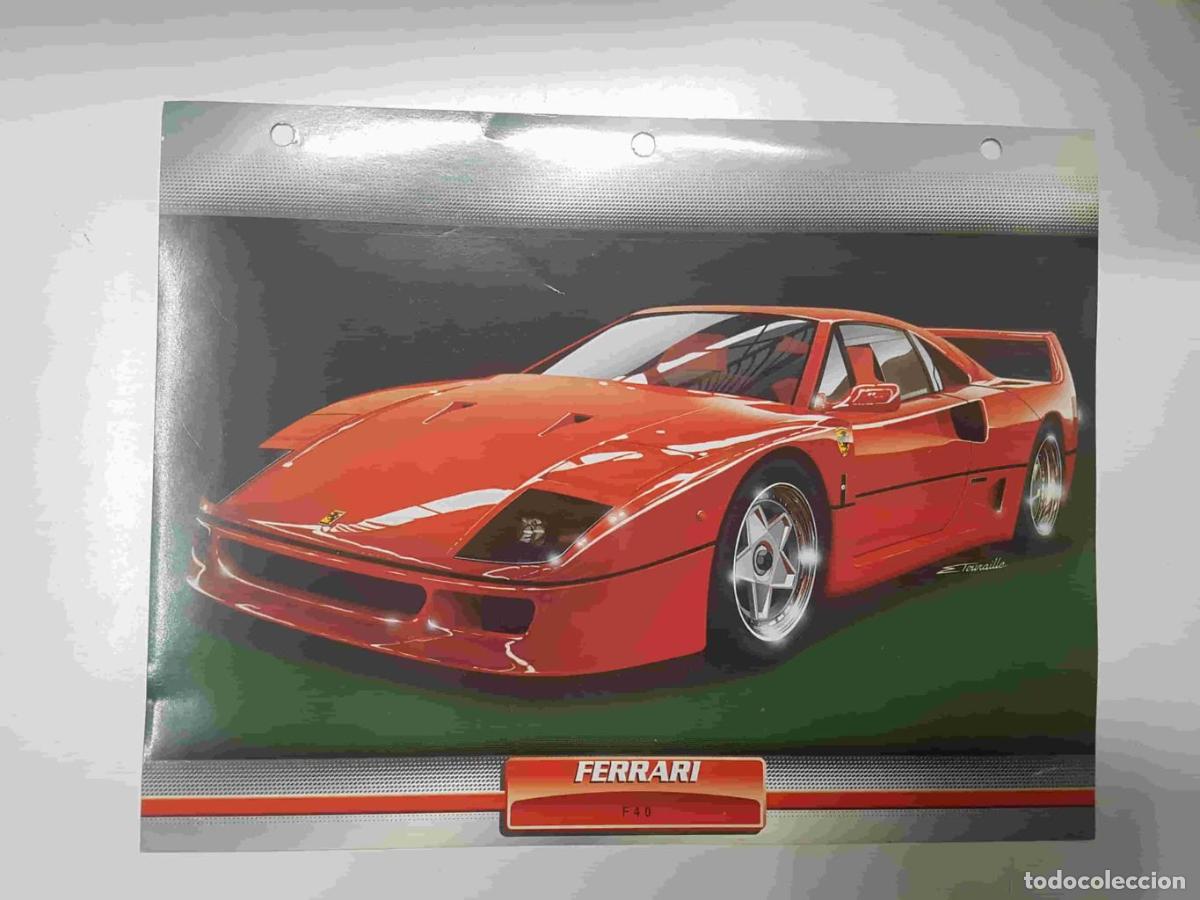 Cartoline: Ficha: Ferrari F40. Pertenece a la Coleccion Automoviles de Ensue&ntilde;o de Planeta DeAgostini - NULL