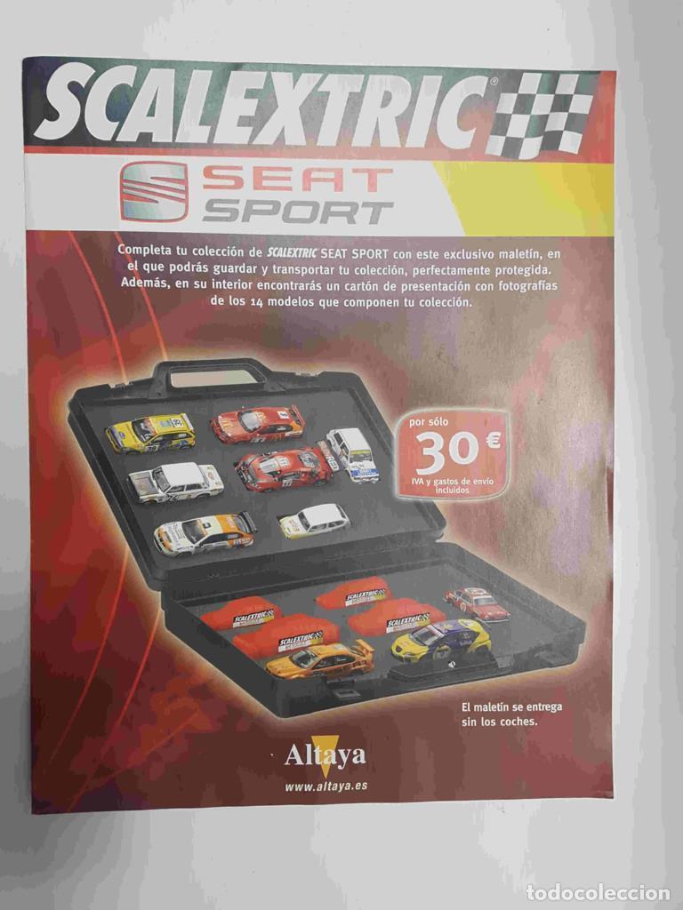Postales: Triptico publicidad: Scalextric Seat Sport. Te indica como conseguir un maletin para guardar los coc