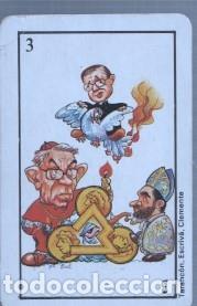 Postais: Baraja El Jueves: carta con Tarancon, Escriva y el Papa Clemente -