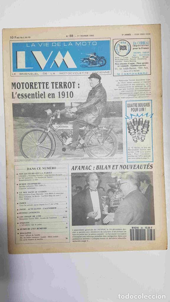 Postales: La vie de la moto LVM numero 88/02 - 1 frevier 1992 - Motorette Terrot: L'essentiel en 1910 - vario