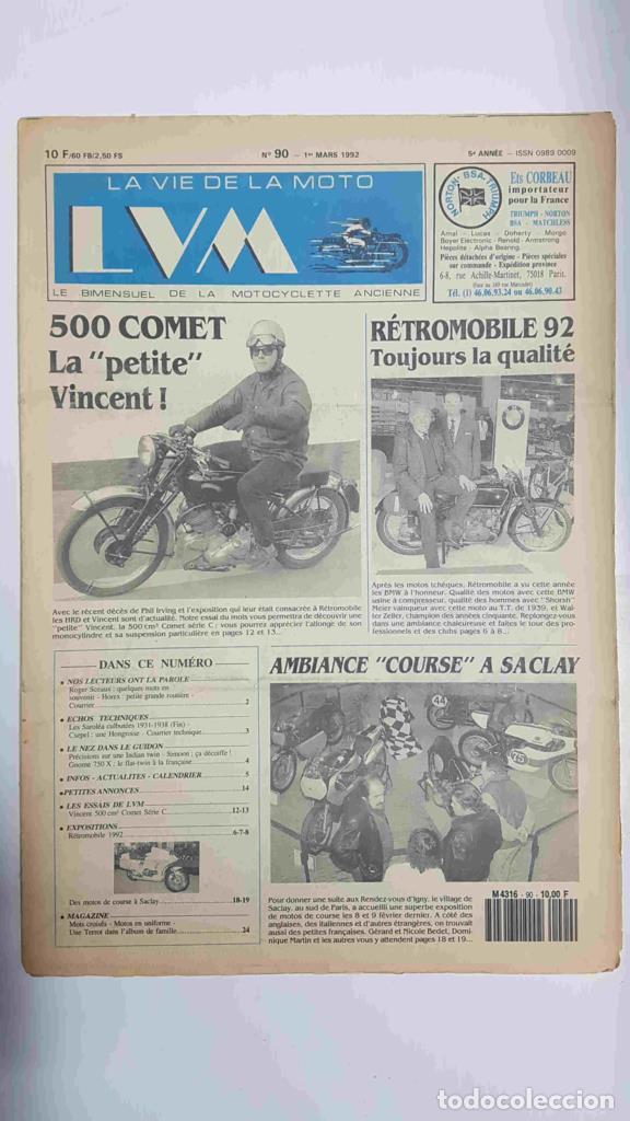 Postais: La vie de la moto LVM numero 90 - 1er mars 1992 - 500 comet la petite Vincent - varios