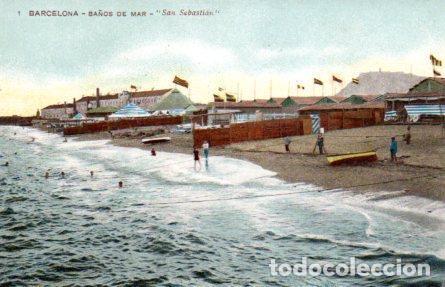 Postais: POSTAL PV06265: Ba&ntilde;os de Mar San Sebastian en Barcelona - NULL