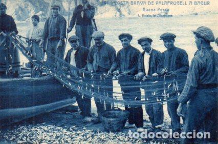 Postales: POSTAL PV06287: Pescadores con red en la Costa Brava, de Palafrugell a Bagur - NULL