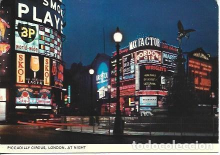 Postkarten: POSTAL A4913: Vista nocturna de Picadilly Circus en Londres - NULL