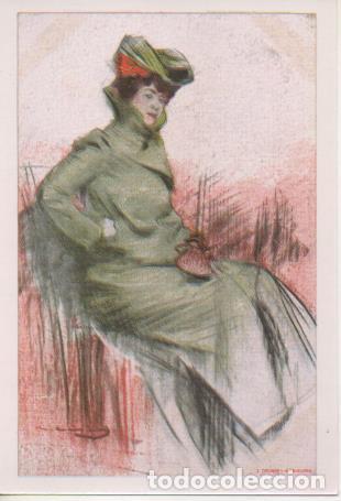 Cartoline: Postal E07601: Las Mas Bellas Postales Siglo XIX y XX. Ram&oacute;n Casas, Dibujo Mujer - Varios