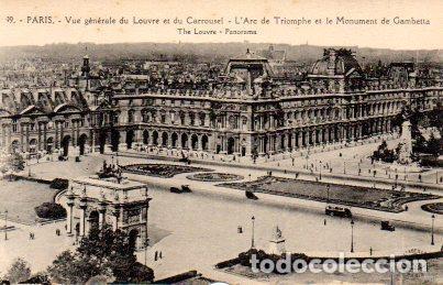 Postales: POSTAL PV08151: Vue generale du Louvre et du Carrousel - Arc de Triomphe et le Monument Gambetta, Pa