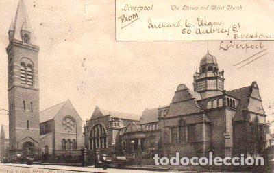 Postales: POSTAL PV08033: The Library and Christ Church, Liverpool - NULL