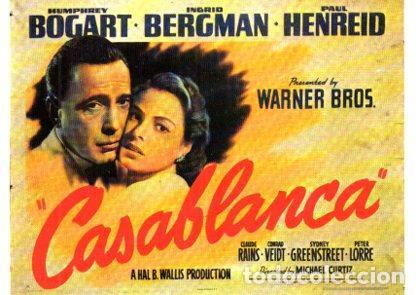 Postkarten: POSTAL PV07841: Cartel Casablanca con Humphrey Bogard e Ingrid Bergman - NULL