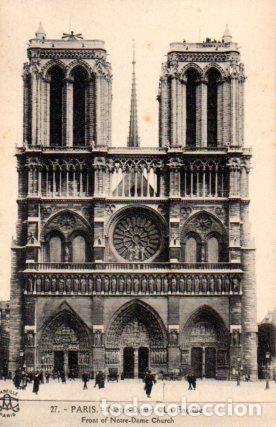 Postales: POSTAL PV08349: Notre-Dame la fa&ccedil;ade, Paris - Foto 1