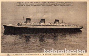 Cartes Postales: POSTAL PV09943: Paquebot Normandie, Cie Generale Transatlantique