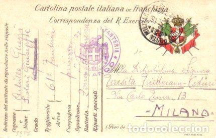 Cartes Postales: POSTAL PV11158: Correspondencia Ejercito Italiano Primera Guerra Mundial PV11158