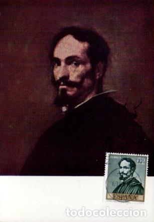 Postkarten: POSTAL PV11460: Retrato de Alonso Cano por Velazquez. Tarjeta postal primer dia circulacion - NULL