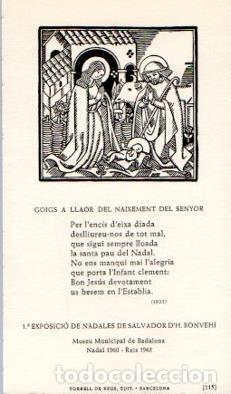 Postales: POSTAL PV12126: Goigs Naixement del Senyor 1961